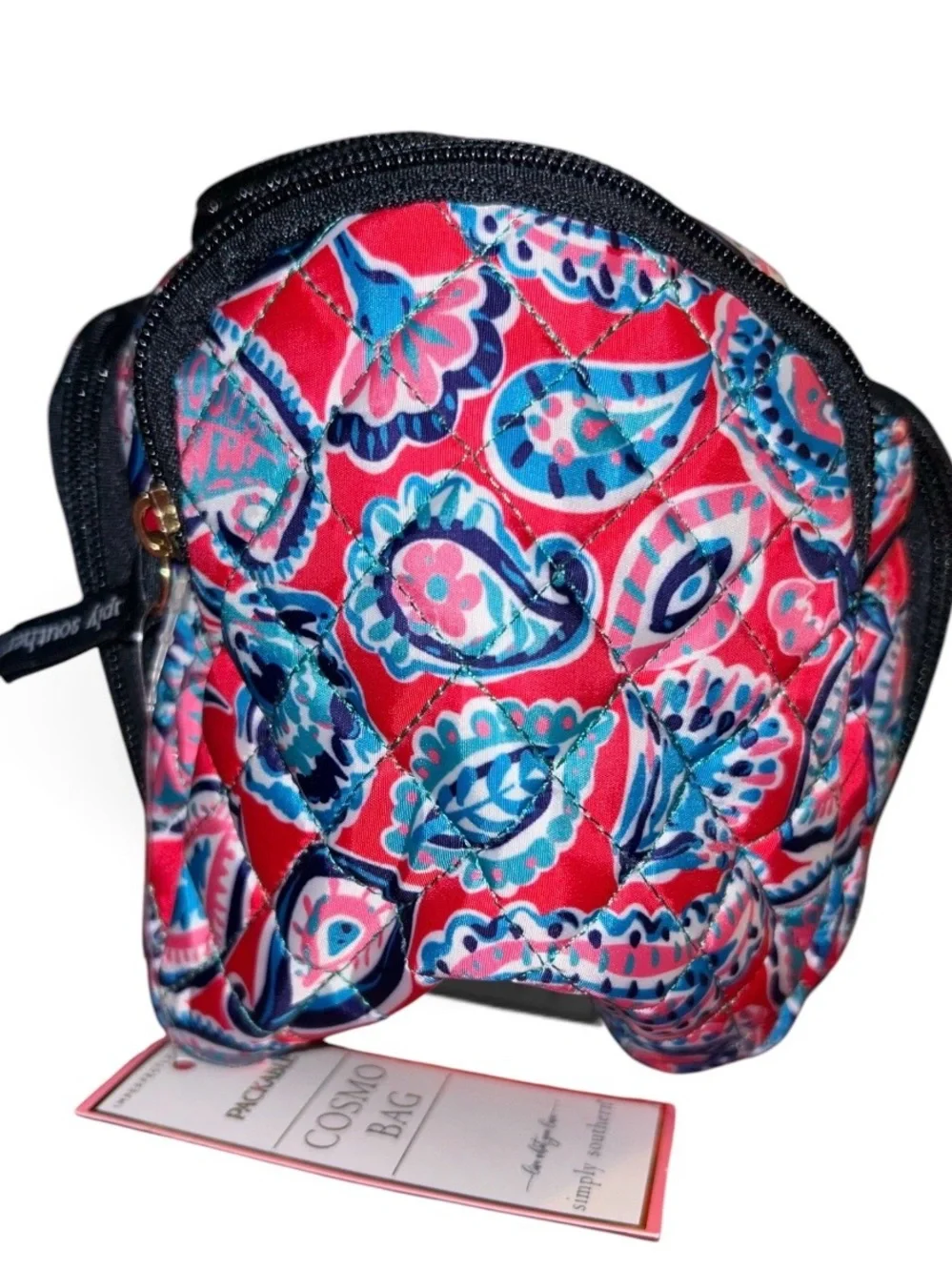 NWT Simply Southern Quilted Packable Paisley Cosmetic Bag Travel Makeup Case